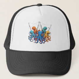 Cool Octopus Fishing Cap Trucker Pet