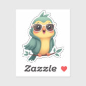 Cool Oerwoud Parrot | Tropical Kawaii Bird Sticker (Vel)