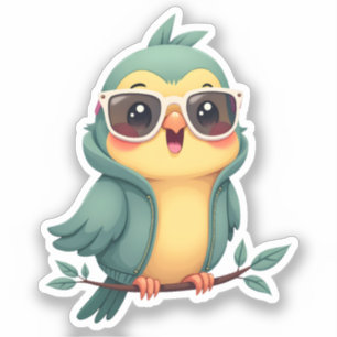 Cool Oerwoud Parrot Tropical Kawaii Bird Sticker