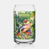 Cool Oerwoud tree frog lovers voeg naam toe Blikvorm Glas (Voorkant)