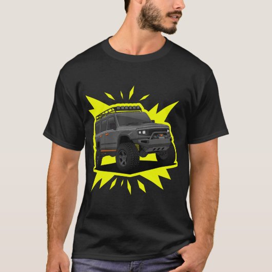 Cool Off-Road 4x4 SUV Adventure Vehicle Vector Art T-shirt (Voorkant)