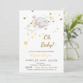 Cool Oh Baby Planet Clouds Baby shower Kaart (Staand voorkant)
