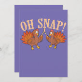 Cool Oh Snap! Funny Turkey With Wishbone Thanksgi Kaart (Voorkant / Achterkant)