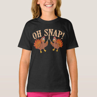 Cool Oh Snap! Funny Turkey With Wishbone Thanksgi T-shirt