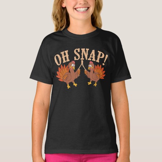 Cool Oh Snap!  Funny Turkey With Wishbone Thanksgi T-shirt (Voorkant)