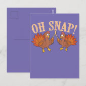 Cool Oh Snap! Grappig Turkije met aardebedekking T Briefkaart (Voorkant / Achterkant)