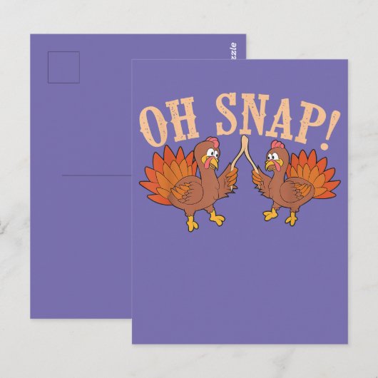 Cool Oh Snap! Grappig Turkije met aardebedekking T Briefkaart (Voorkant / Achterkant)