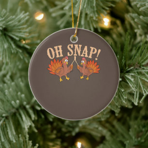 Cool Oh Snap! Grappig Turkije met aardebedekking T Keramisch Ornament