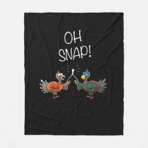 Cool Oh Snap! _ Grappig Turkije met Wishbone Thank Fleece Deken
