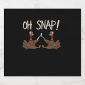 Cool Oh Snap! _ Grappig Turkije met Wishbone Thank Sparkling Wijnetiket (Enkel label)