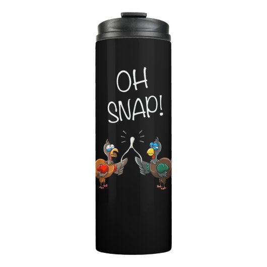 Cool Oh Snap! _ Grappig Turkije met Wishbone Thank Thermosbeker (Voorkant)