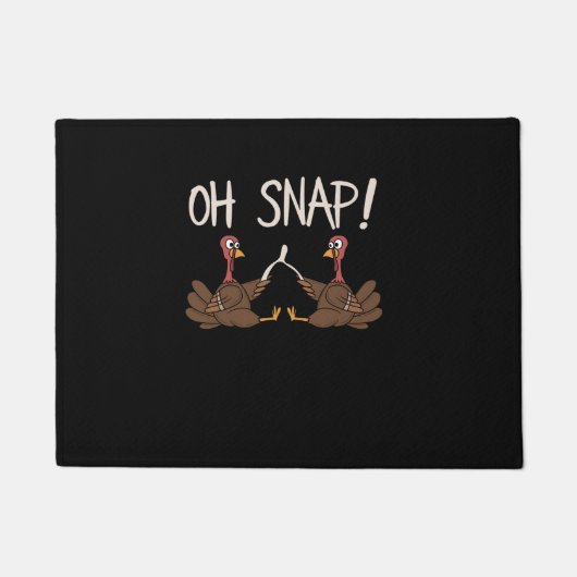 Cool Oh Snap! _ Grappige kalkoen met wishbone dank Deurmat (Voorkant)