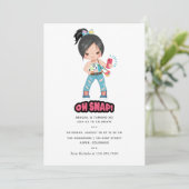 Cool Oh Snap! Selfie Girl Birthday Party Kaart (Staand voorkant)