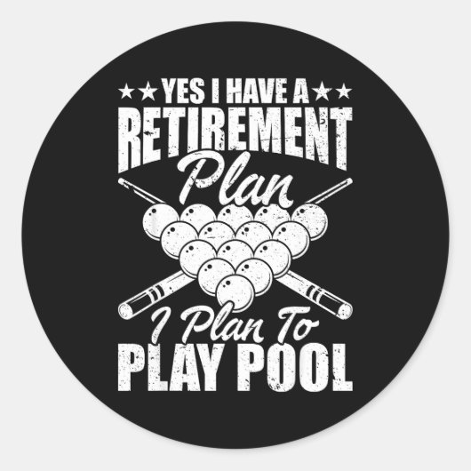 Cool Ol Design For Men Women Billiards Lover Ol Pl Ronde Sticker (Voorkant)