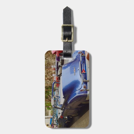 Cool Old Car in Cuba, paars converteerbaar Bagagelabel (Voorkant verticaal)