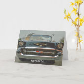 Cool Old Classic Car Fun Old Timer Verjaardag Kaar Kaart (Gele Bloem)