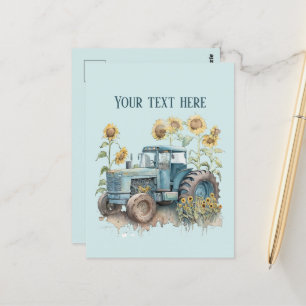 Cool old Country tractor tekst toevoegen Briefkaart