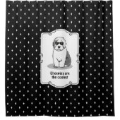 Cool Old English Sheepdog (Grey 1) Cute Funny Douchegordijn (Voorkant)