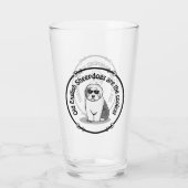 Cool Old English Sheepdog (Grey 1) Cute Funny Glas (Achterkant)