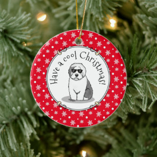 Cool Old English Sheepdog (Grey 1) Cute Funny Keramisch Ornament