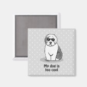 Cool Old English Sheepdog (Grey 1) Cute Funny Magneet (Voorkant / Achterkant)
