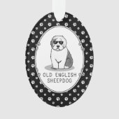 Cool Old English Sheepdog (Grey 1) Cute Funny Ornament (voorkant)