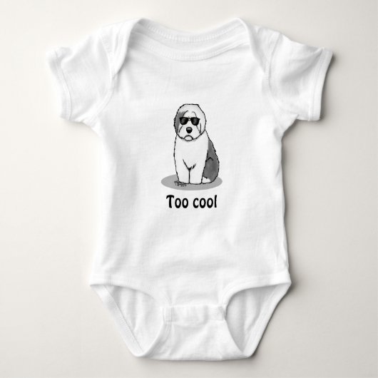 Cool Old English Sheepdog (Grey 1) Cute Funny Romper (Voorkant)