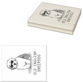 Cool Old English Sheepdog (Grey 1) Cute Funny Rubberstempel (Gestempeld)