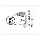Cool Old English Sheepdog (Grey 1) Cute Funny Rubberstempel (Afrduk)