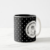 Cool Old English Sheepdog (Grey 1) Cute Funny Tweekleurige Koffiemok (Voorkant rechts)