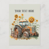 Cool old Farmers tractor tekst toevoegen Briefkaart (Voorkant)