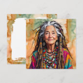 Cool Old Lady in Dread Locks Hippie Woman Blank (Voorkant / Achterkant)