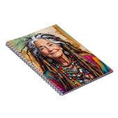 Cool Old Lady in Dread Locks Hippie Woman Blank Notitieboek (Rechterzijde)