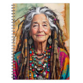 Cool Old Lady in Dread Locks Hippie Woman Blank Notitieboek (Voorkant)