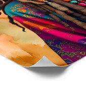 Cool Old Lady in Dread Locks Hippie Woman Poster (Hoek)