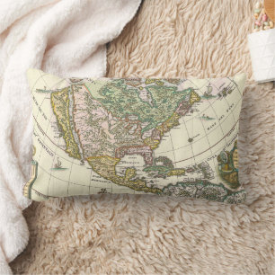 Cool Old Map of North America vanaf 1690 Kussen