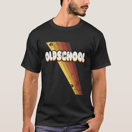 Cool Old School Retrostyle Design T-shirt (Voorkant)