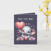 Cool olifant love voeg bericht toe kaart (Gele Bloem)