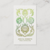 Cool Olive Green Professional Yoga Teacher Visitekaartje (Voorkant)