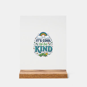 Cool om aardig te zijn Regenboog Rups Shirt Ontwer Acryl Bord
