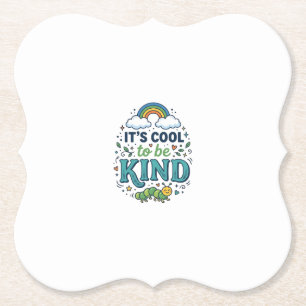 Cool om aardig te zijn Regenboog Rups Shirt Ontwer Kartonnen Onderzetters
