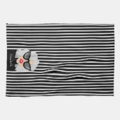 Cool oma met bril Custom Name Theedoek (Horizontaal)