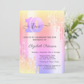 Cool Ombre Glitter Drips 10e verjaardag Kaart (Staand voorkant)