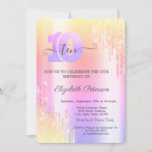 Cool Ombre Glitter Drips 10e verjaardag Kaart (Voorkant)