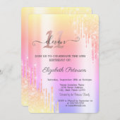 Cool Ombre Glitter Drips 11e Verjaardag Kaart (Voorkant / Achterkant)