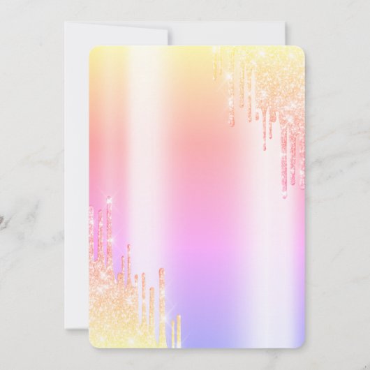 Cool Ombre Glitter Drips 11e Verjaardag Kaart (Achterkant)