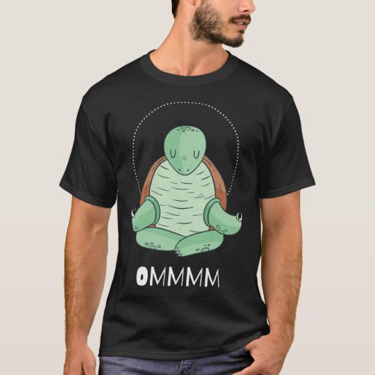 Cool OMMM meditation relaxation turtle yoga T-shirt (Voorkant)