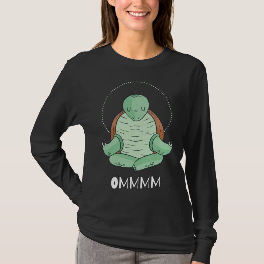 Cool OMMM meditation relaxation turtle yoga T-shirt (Voorkant)