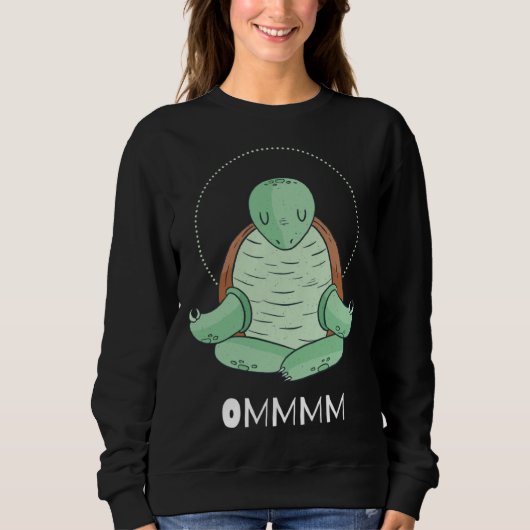 Cool OMMM meditation relaxation turtle yoga Trui (Voorkant)