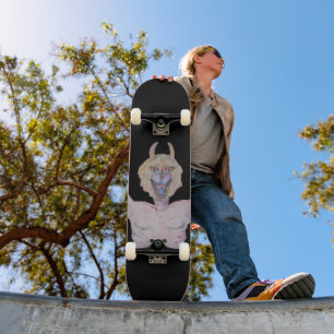 cool on-off afbeelding van demonisch monster persoonlijk skateboard